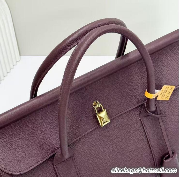 Top Quality Loro Piana Loom Bag L32 Fine Grained Leather Bag L5040 Burgundy