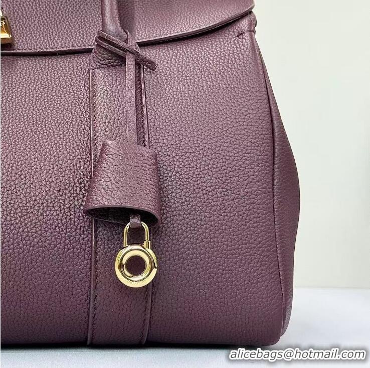 Top Quality Loro Piana Loom Bag L32 Fine Grained Leather Bag L5040 Burgundy