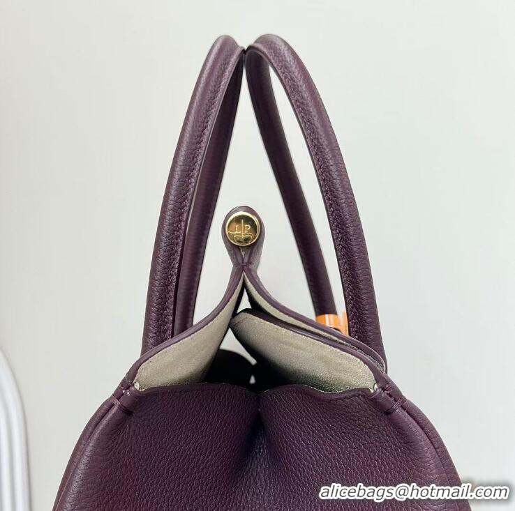 Top Quality Loro Piana Loom Bag L32 Fine Grained Leather Bag L5040 Burgundy