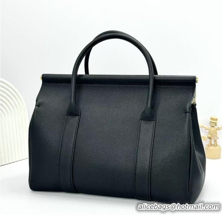 Super Quality Loro Piana Loom 32 Original Grained Top Leather Bag L5040 Black