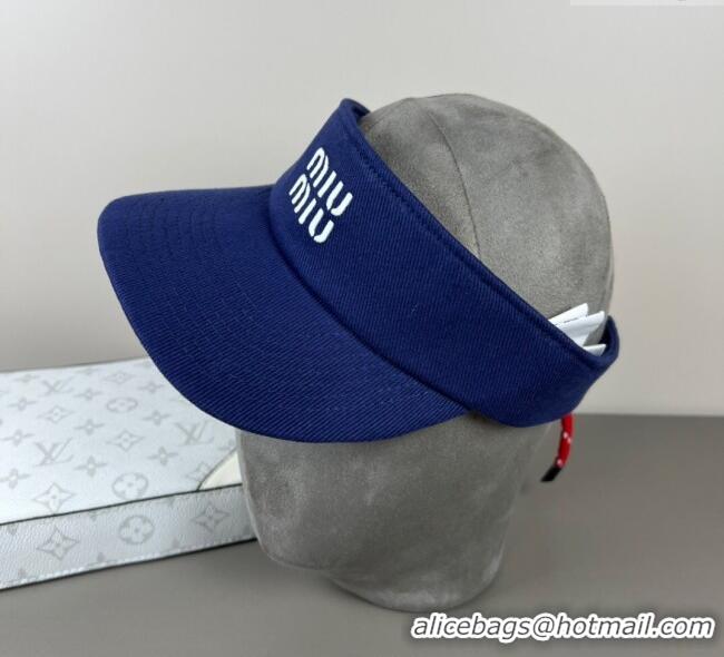 Promotional Miu Miu Canvas Visor Hat 0617 Blue 2025