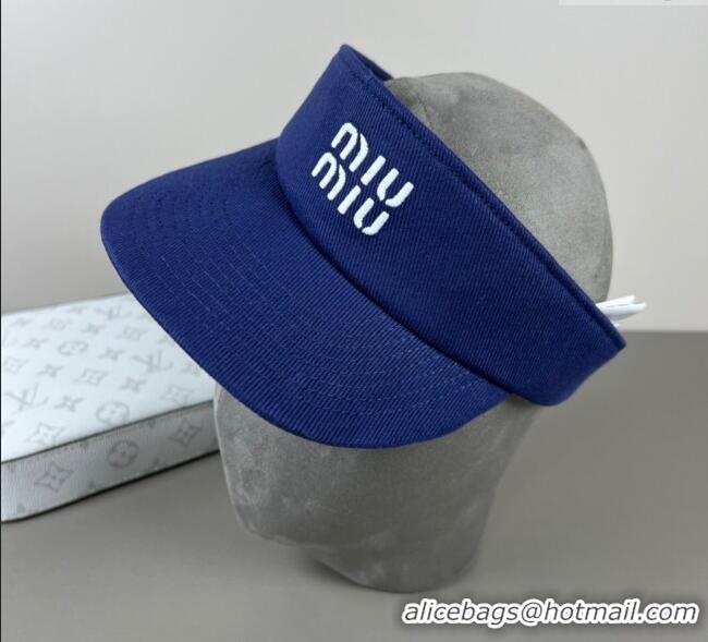 Promotional Miu Miu Canvas Visor Hat 0617 Blue 2025