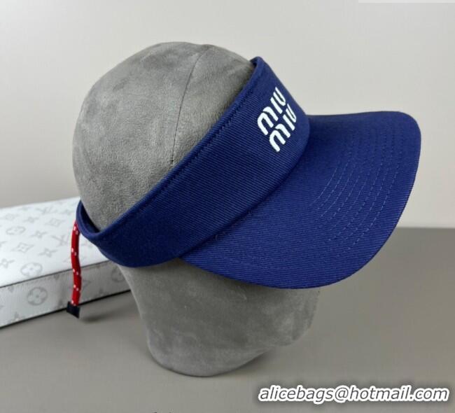 Promotional Miu Miu Canvas Visor Hat 0617 Blue 2025