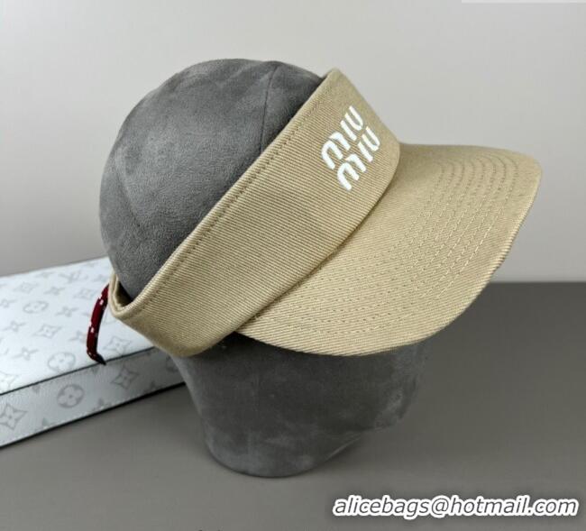 Famous Brand Miu Miu Canvas Visor Hat 0617 Beige 2025
