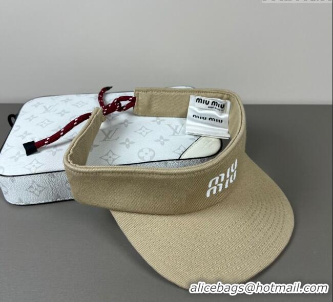 Famous Brand Miu Miu Canvas Visor Hat 0617 Beige 2025