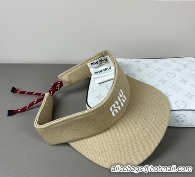 Famous Brand Miu Miu Canvas Visor Hat 0617 Beige 2025