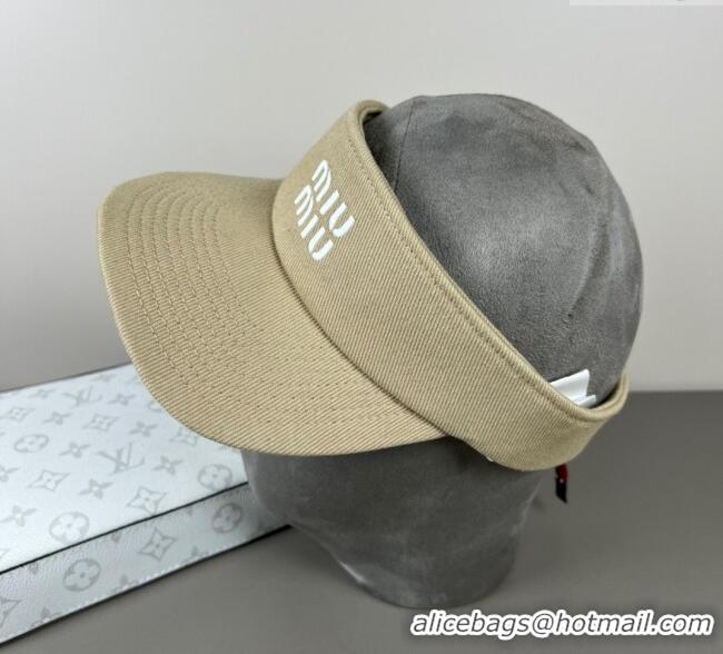 Famous Brand Miu Miu Canvas Visor Hat 0617 Beige 2025