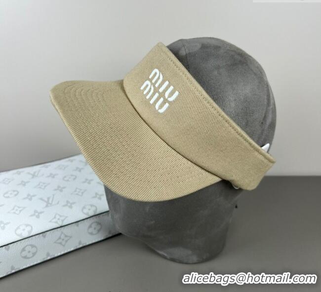 Famous Brand Miu Miu Canvas Visor Hat 0617 Beige 2025