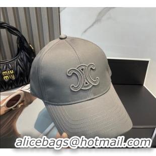 Low Price Celine Canvas Baseball Hat Triomphe 0617 All Grey 2025