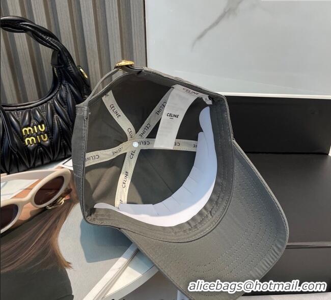 Low Price Celine Canvas Baseball Hat Triomphe 0617 All Grey 2025