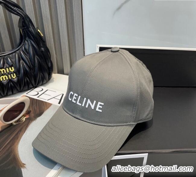 Unique Grade Celine Canvas Baseball Hat with CELINE 0617 Grey 2025