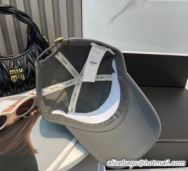 Unique Grade Celine Canvas Baseball Hat with CELINE 0617 Grey 2025