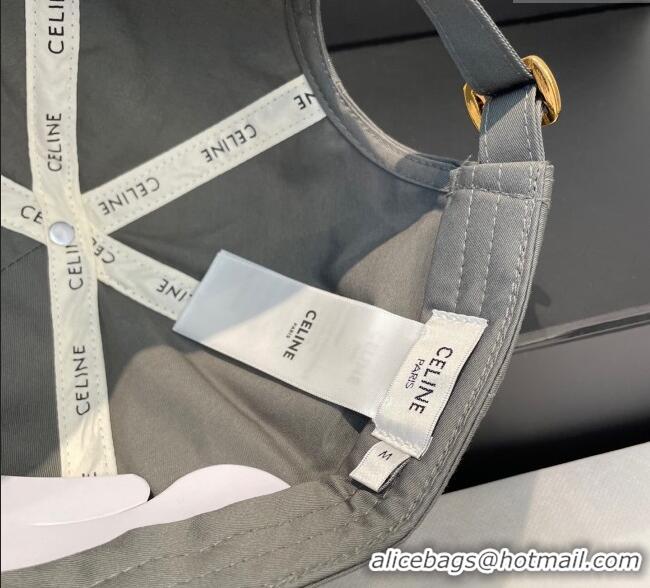 Unique Grade Celine Canvas Baseball Hat with CELINE 0617 Grey 2025