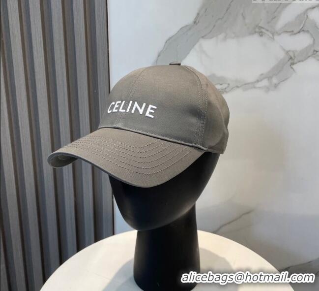 Unique Grade Celine Canvas Baseball Hat with CELINE 0617 Grey 2025