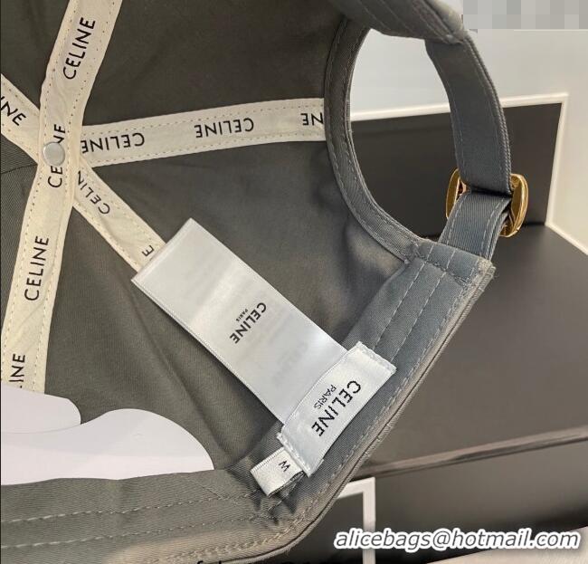 Luxury Discount Celine Canvas Baseball Hat with C 0617 Grey 2025