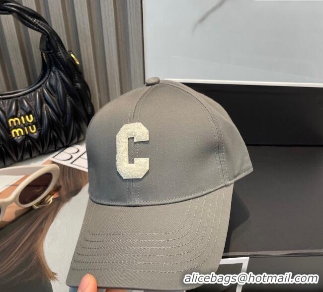Luxury Discount Celine Canvas Baseball Hat with C 0617 Grey 2025
