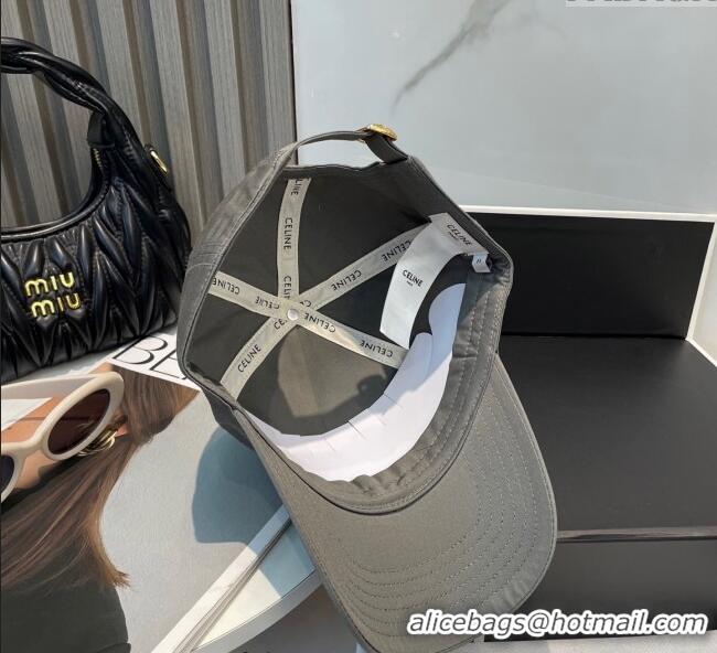 Good Taste Celine Canvas Baseball Hat Triomphe 0617 Grey/White 2025