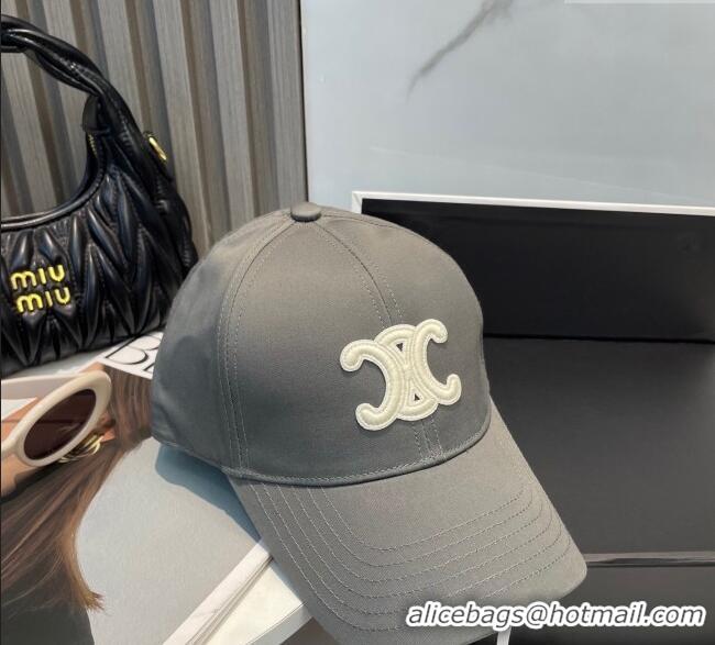 Good Taste Celine Canvas Baseball Hat Triomphe 0617 Grey/White 2025