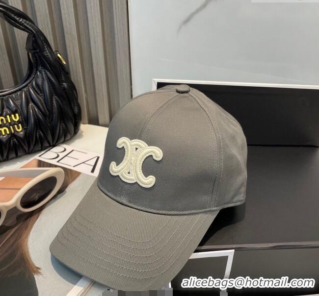 Good Taste Celine Canvas Baseball Hat Triomphe 0617 Grey/White 2025