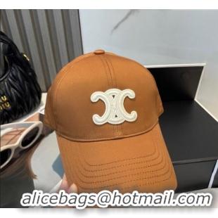 Good Product Celine Canvas Baseball Hat Triomphe 0617 Brown/White 2025