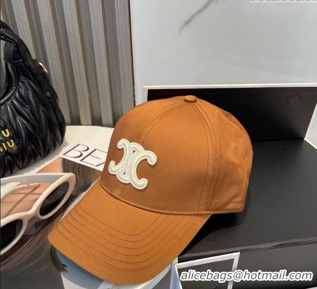 Good Product Celine Canvas Baseball Hat Triomphe 0617 Brown/White 2025