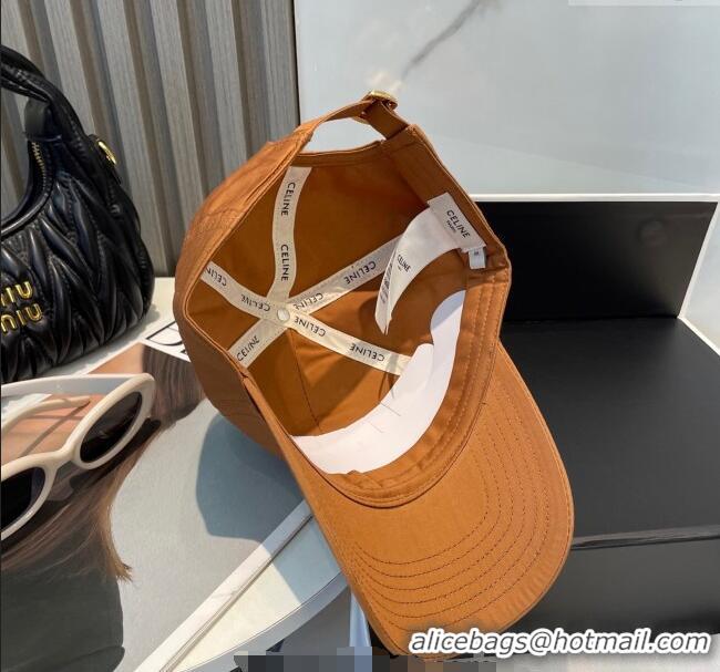 Good Product Celine Canvas Baseball Hat Triomphe 0617 Brown/White 2025