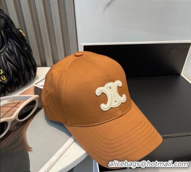 Good Product Celine Canvas Baseball Hat Triomphe 0617 Brown/White 2025