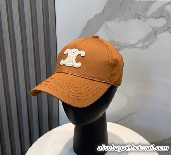 Good Product Celine Canvas Baseball Hat Triomphe 0617 Brown/White 2025