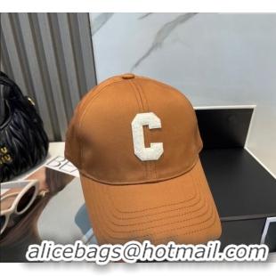 Top Design Celine Canvas Baseball Hat with C 0617 Brown 2025
