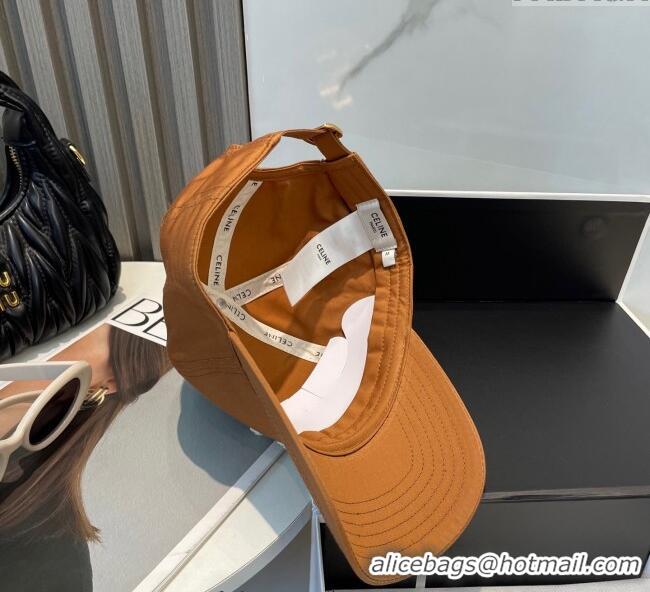 Top Design Celine Canvas Baseball Hat with C 0617 Brown 2025