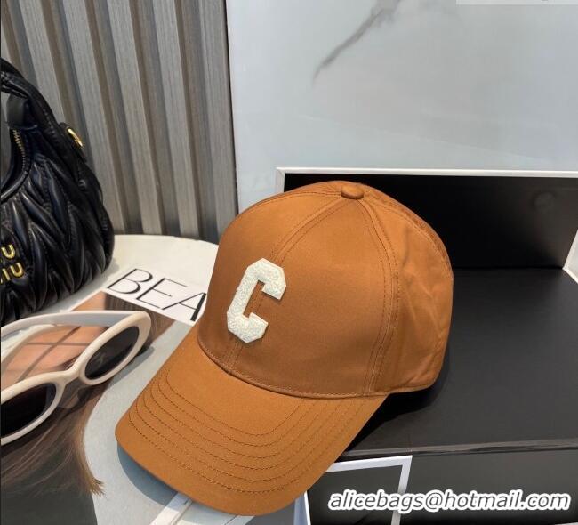 Top Design Celine Canvas Baseball Hat with C 0617 Brown 2025