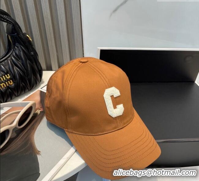 Top Design Celine Canvas Baseball Hat with C 0617 Brown 2025