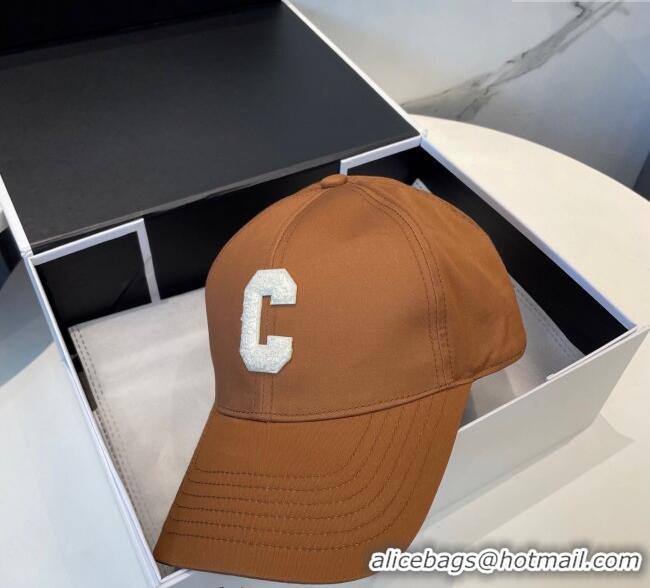 Top Design Celine Canvas Baseball Hat with C 0617 Brown 2025