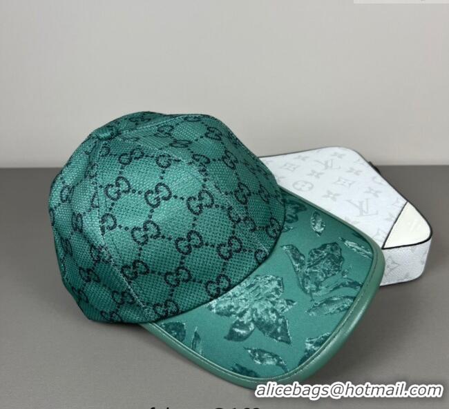 Top Grade Gucci Shiny Baseball Hat with Print 0617 Green 2025