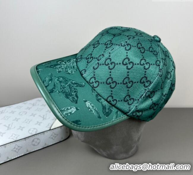 Top Grade Gucci Shiny Baseball Hat with Print 0617 Green 2025