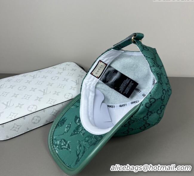 Top Grade Gucci Shiny Baseball Hat with Print 0617 Green 2025