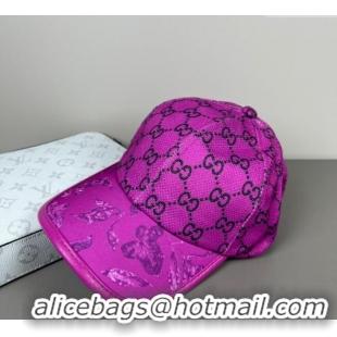 Low Cost Gucci Shiny Baseball Hat with Print 0617 Dark Pink 2025