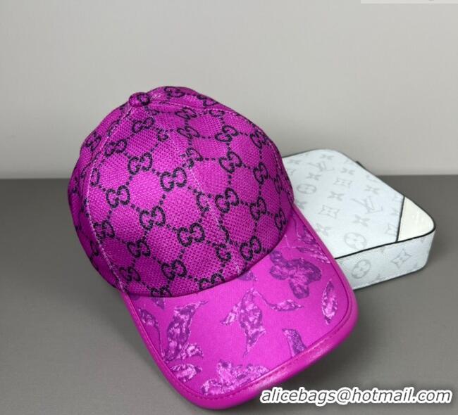 Low Cost Gucci Shiny Baseball Hat with Print 0617 Dark Pink 2025