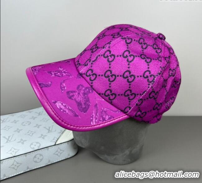 Low Cost Gucci Shiny Baseball Hat with Print 0617 Dark Pink 2025