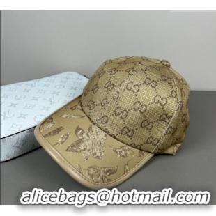 Fashion Discount Gucci Shiny Baseball Hat with Print 0617 Gold-Tone 2025