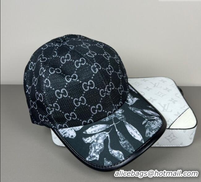 Good Looking Gucci Shiny Baseball Hat with Print 0617 Black 2025