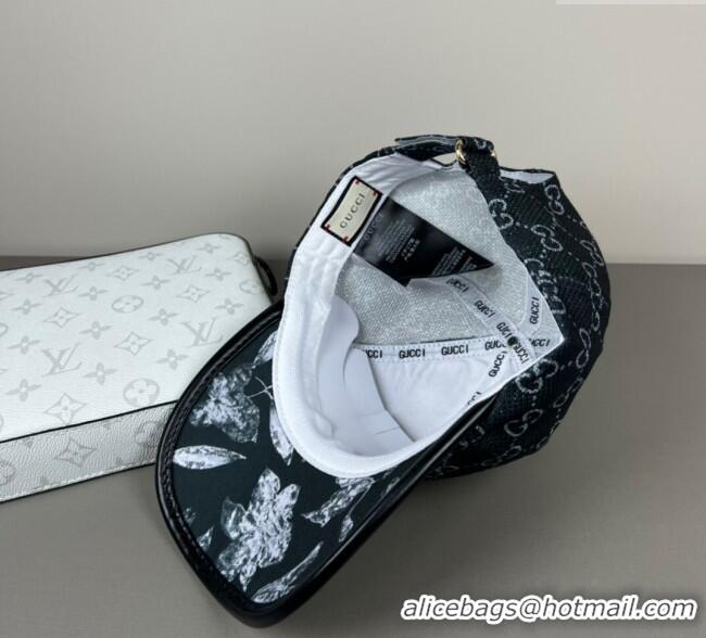 Good Looking Gucci Shiny Baseball Hat with Print 0617 Black 2025