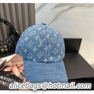 Good Quality Louis Vuitton Denim Baseball Hat 0617 Blue 2025