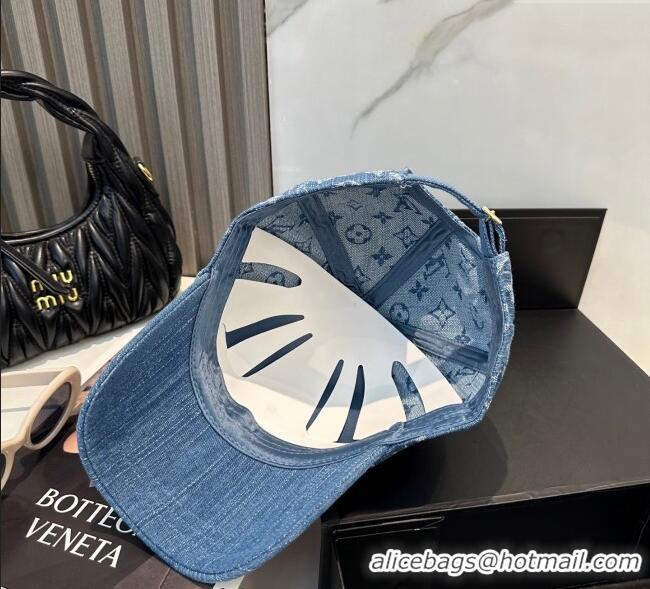 Good Quality Louis Vuitton Denim Baseball Hat 0617 Blue 2025