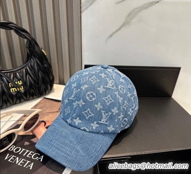 Good Quality Louis Vuitton Denim Baseball Hat 0617 Blue 2025