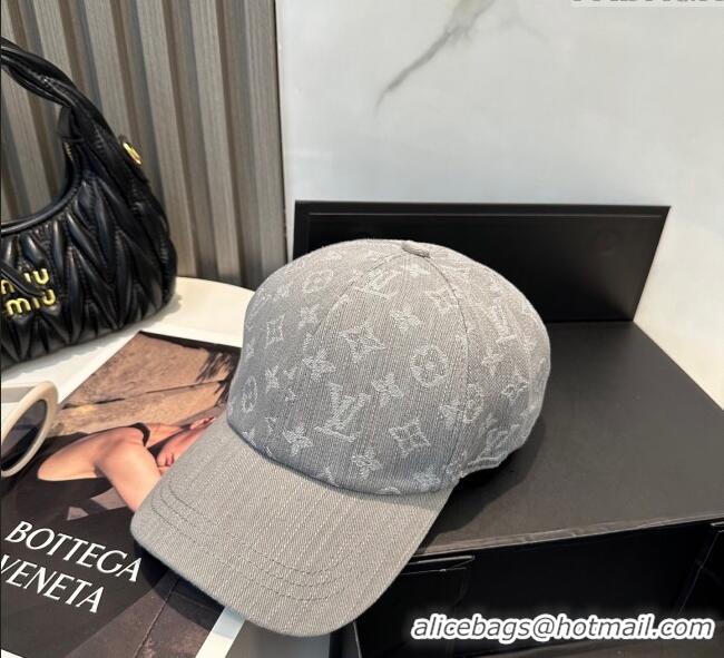 Famous Brand Louis Vuitton Denim Baseball Hat 0617 Grey 2025