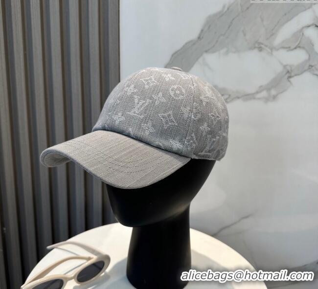 Famous Brand Louis Vuitton Denim Baseball Hat 0617 Grey 2025