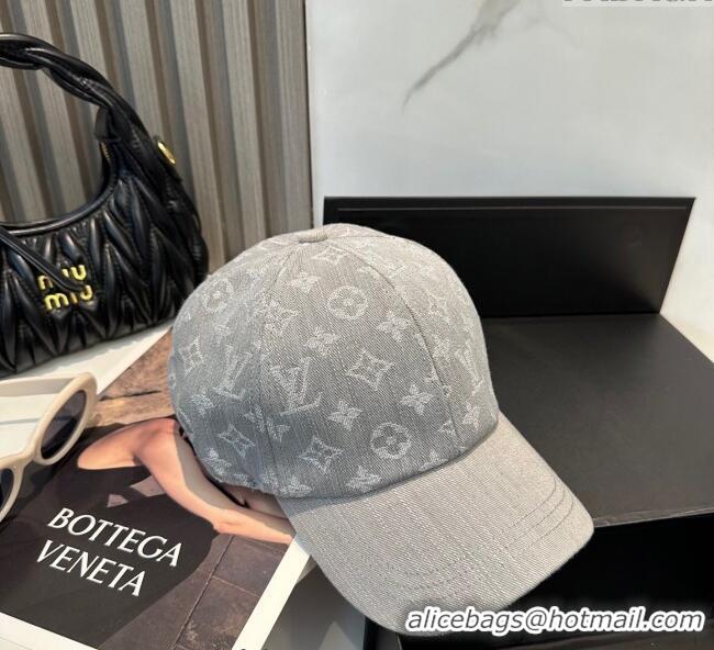Famous Brand Louis Vuitton Denim Baseball Hat 0617 Grey 2025