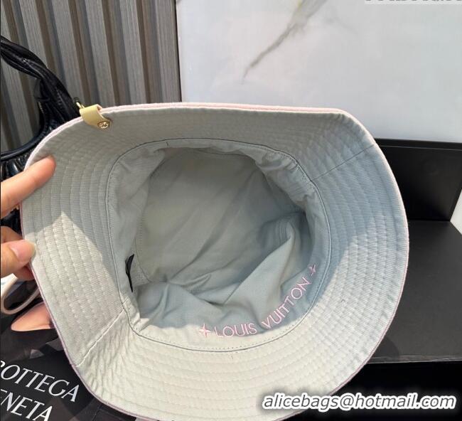 Luxury Cheap Louis Vuitton Denim Bucket Hat 0617 Pink 2025