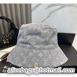 Buy New Cheap Louis Vuitton Denim Bucket Hat 0617 Grey 2025
